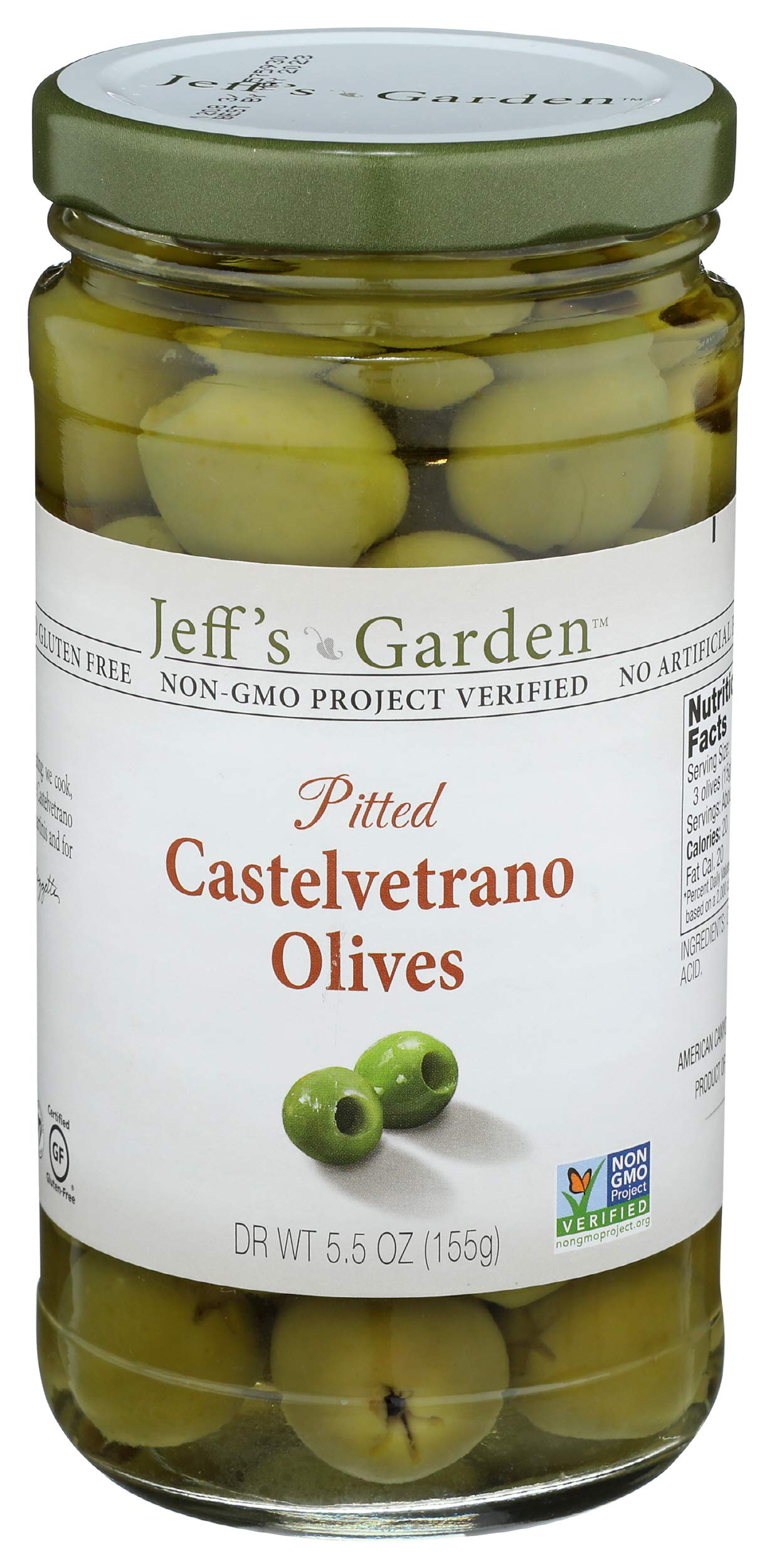Jeffs Naturals Olives Pitted castevetrno 5.5 oz