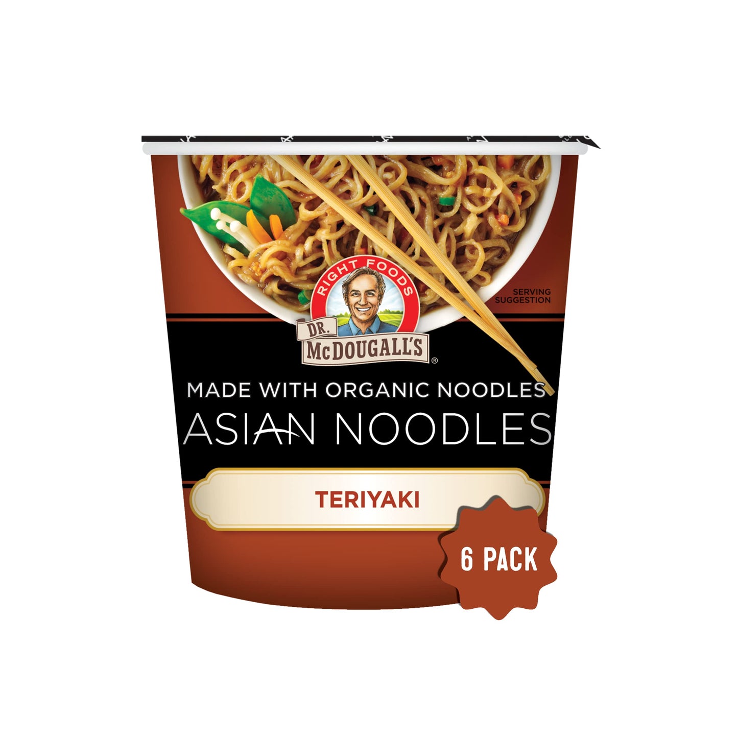 Dr. McDougalls Teriyaki Noodle - Organic Asian Noodles - Vegan Ramen Noodles - Instant Ramen Noodle Cups - Vegetarian Ramen - 1