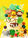 Jevenis Cute Jungle Animals Cake Decoration Wild One Cake Decoration Safari Cake Decoration Giraffe Elephant Lion Tiger Cake Jun