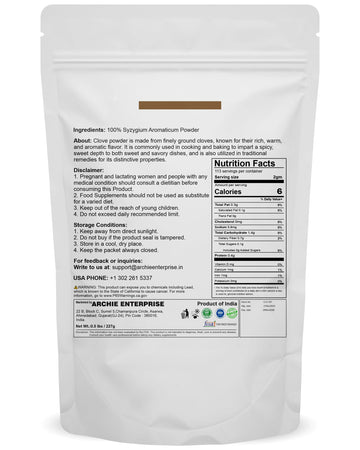 Mganna 100% Natural Clove Powder As Flavoring Agent In Food, Skin Care And Cosmetic Formulation 227G/ 0.5 Lbs