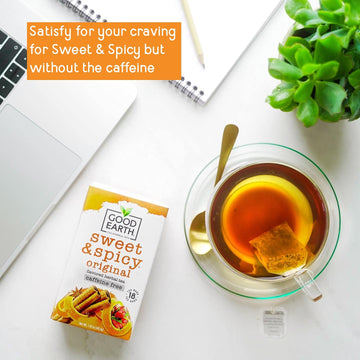 Good Earth Herbal & Black Tea, Sweet & Spicy, 18 Count Tea Bags