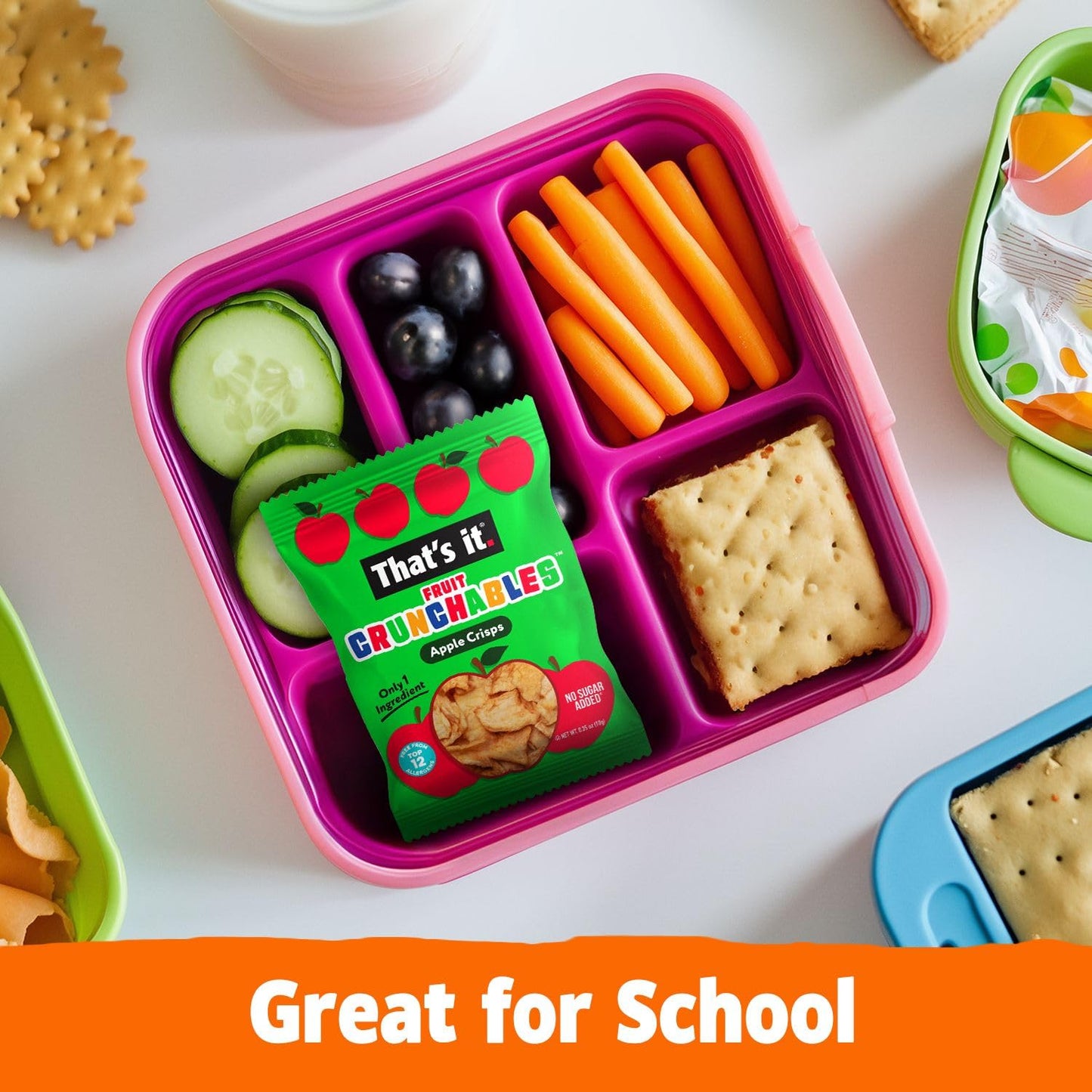 That'S It. Fruit Crunchables (15 Pack) Apple Crisps Healthy Snacks For Kids, Plant-Based, Non-Gmo, Gluten-Free, No Sugar Added -