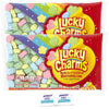 Lucky Charms Magically Delicious Large & Fluffy Marshmallows 2-Pack - 7 oz Bags, with 2 Unscented Purell Wipes