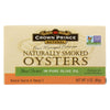 Crown Prince Oysters - Naturally Smoked in Olive Oil - 3 oz - Pack of 18