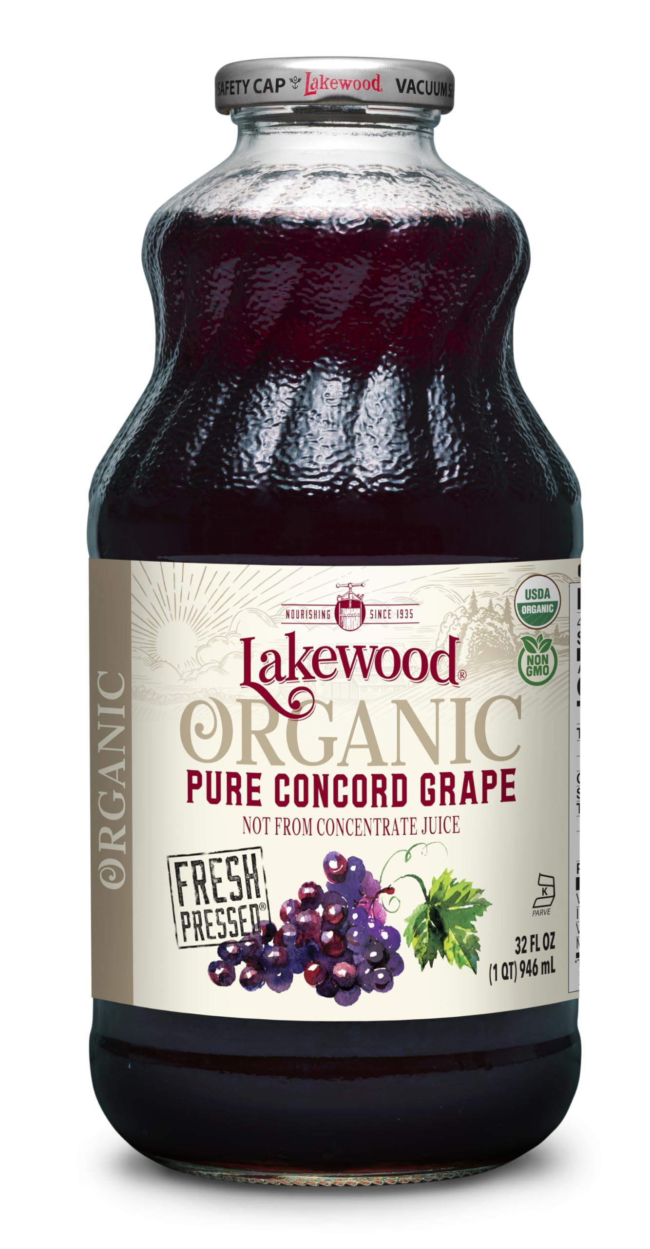Lakewood Organic Pure Concord Grape Juice, 32 Oz