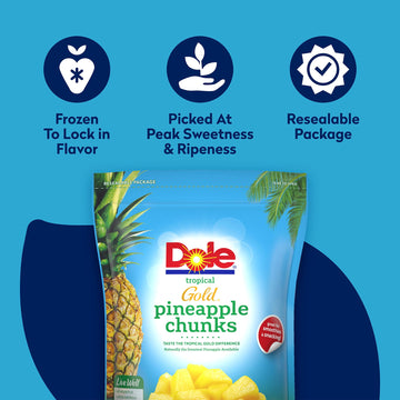 Dole Frozen, Tropical Gold Pineapple Chunks, 32oz