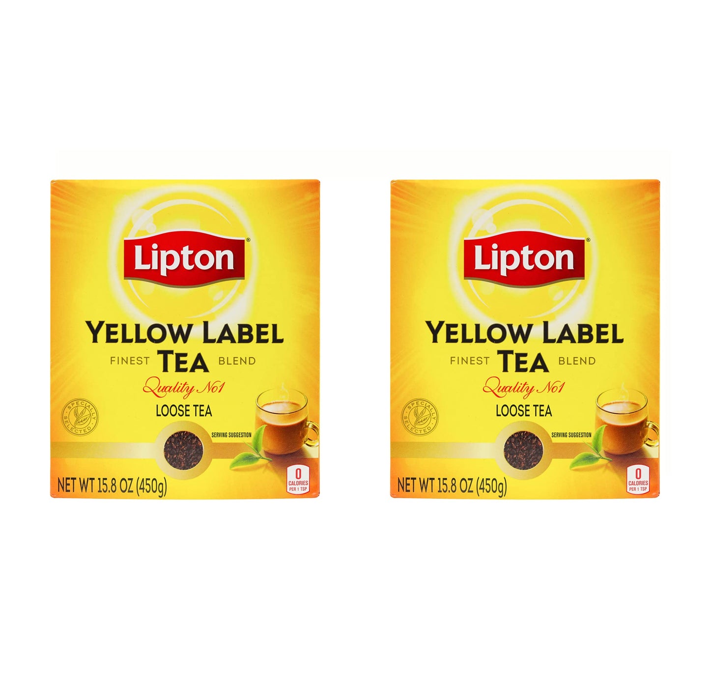 Lipton Yellow Label Tea | enhanced Black Tea | International Blend | Black Tea | Indian Chai | Compatible for Milk | 450 Grams (Pack of 2)