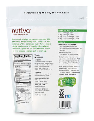Nutiva Organic Hempseed, Raw Shelled, 12 Ounce