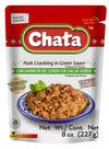 Chata Pork Crackling Salsa Verde Pouch | Tasty Pork In Flavorful Green Sauce | Ready-To-Eat | No Gluten + Preservatives | Keto F