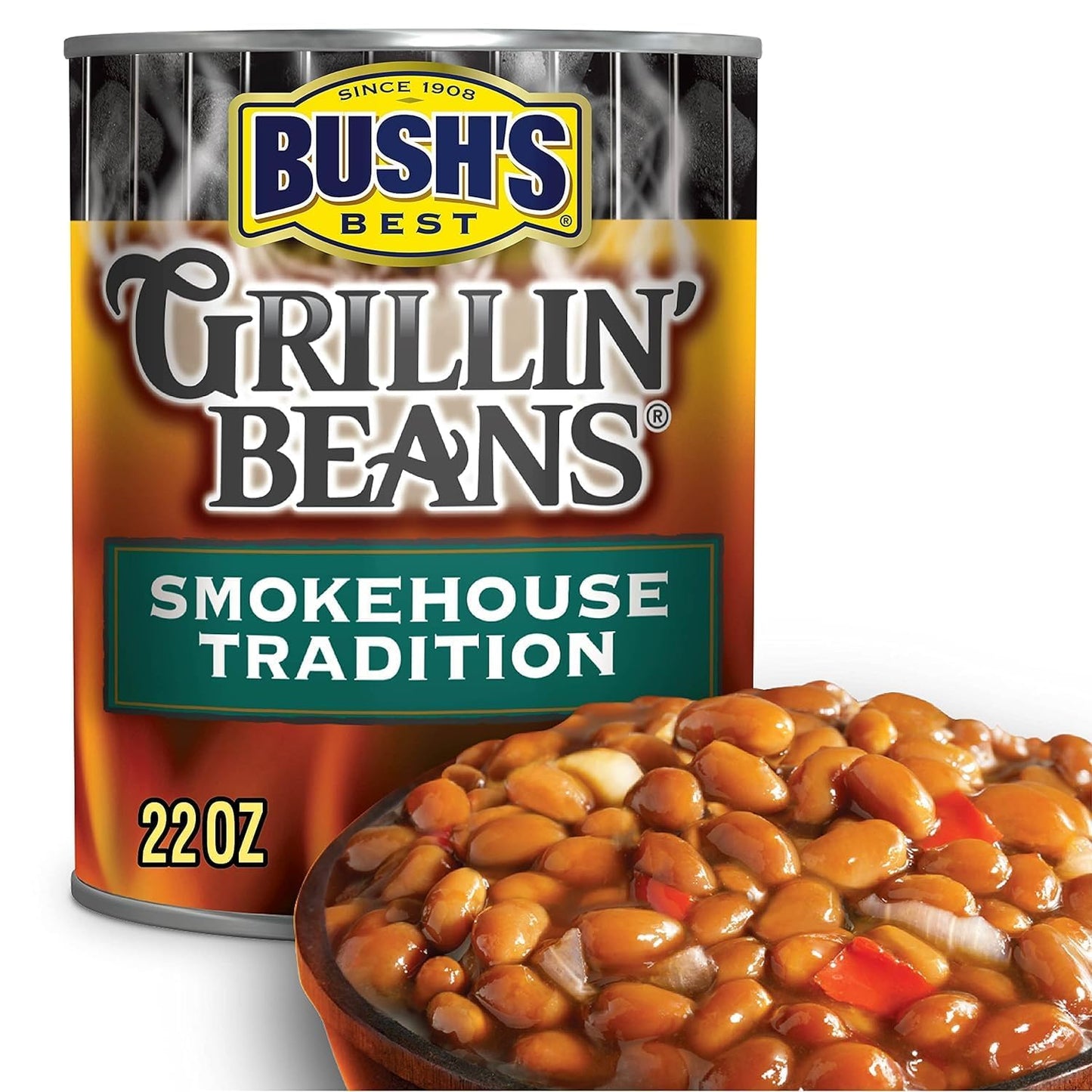 Bush'S Best, Grillin' Beans - Smokehouse Tradition, 22 Oz (Pack Of 24)