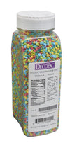 Decopac Quins Fancy Sprinkles, 19.5Oz, Candy Sprinkles In Handheld Container, Edible Sprinkles For Celebration Cakes, Cupcakes, Cookies - Celebration Confetti Quins, Multicolored - Red, Teal, Blue, Yellow And Green