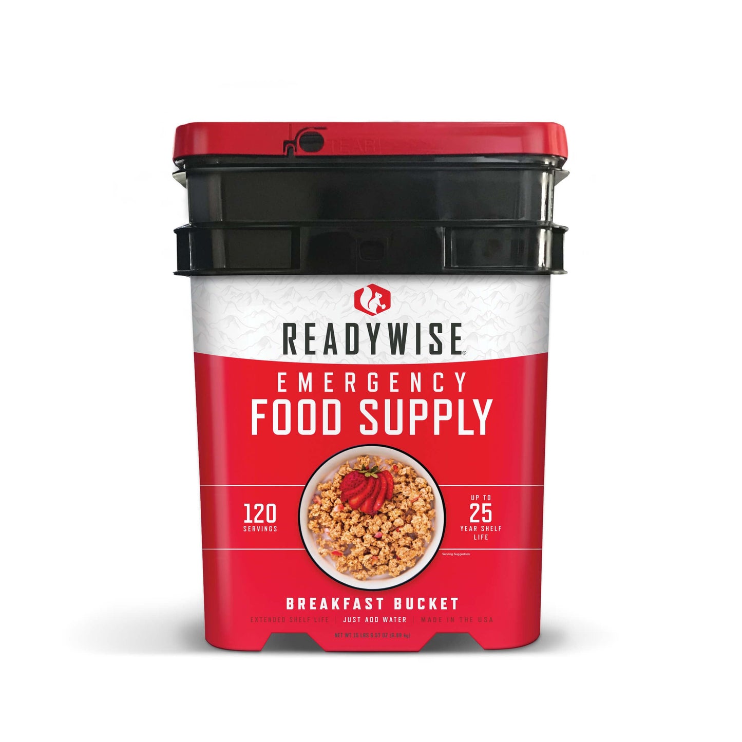 Readywise - Breakfast Bucket, 120 Servings, Emergency, Mre Meal, Food Supply, Premade, Freeze Dried Survival Food For Hiking, Ad
