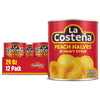La Costea Canned Peaches in Heavy Syrup - Canned Peach Halves for Fruit Salad Pie Filling Cobbler Preserves & Cut Fruit Cups - Bulk Pantry Food - 29 oz 12 Pack