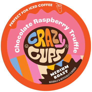 Crazy Cups Flavored Coffee for Keurig K-Cup Machines, Chocolate Raspberry Truffle, Hot or Iced Drinks, 22 count Single Serve, Re