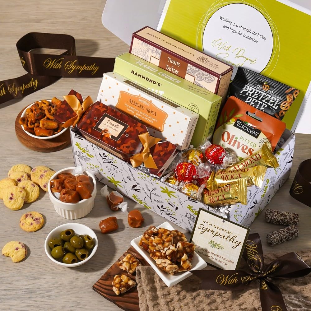 Broadway Basketeers Sympathy Gift Box - Gourmet Delight - Kosher Sympathy Food Baskets For Delivery - Perfect Care Package Box O