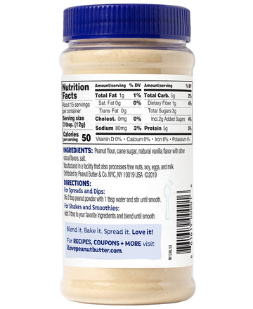 Peanut Butter & Co. Vanilla Peanut Powder, Non-Gmo Project Verified, Gluten Free, Vegan, 6.5 Ounce (Pack Of 6)
