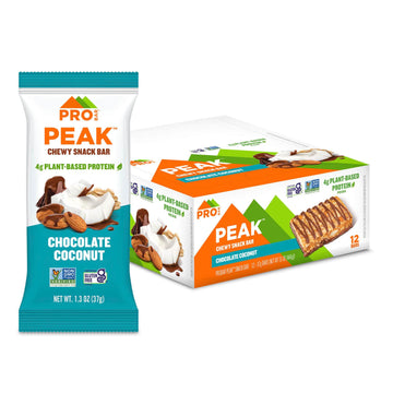 Probar - Peak Bar, Chocolate Coconut Snack Bars, 4G Protein, Non-Gmo, Gluten-Free (Pack Of 12)
