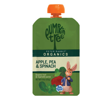 Pumpkin Tree Peter Rabbit Organics, Pea, Spinach And Apple Puree, 4.4-Ounce Pouches (Pack Of 10)