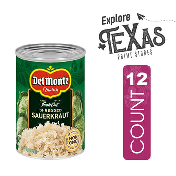 Del Monte Shredded Sauerkraut Canned Vegetables 12-Pack, 14.5 oz Can