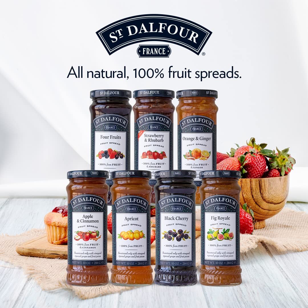 St Dalfour Blueberry Fruit Spread 284 g | No Added Sugar | 100% from Fruit | No Added Preservatives, Colours, Flavors or Sweeten