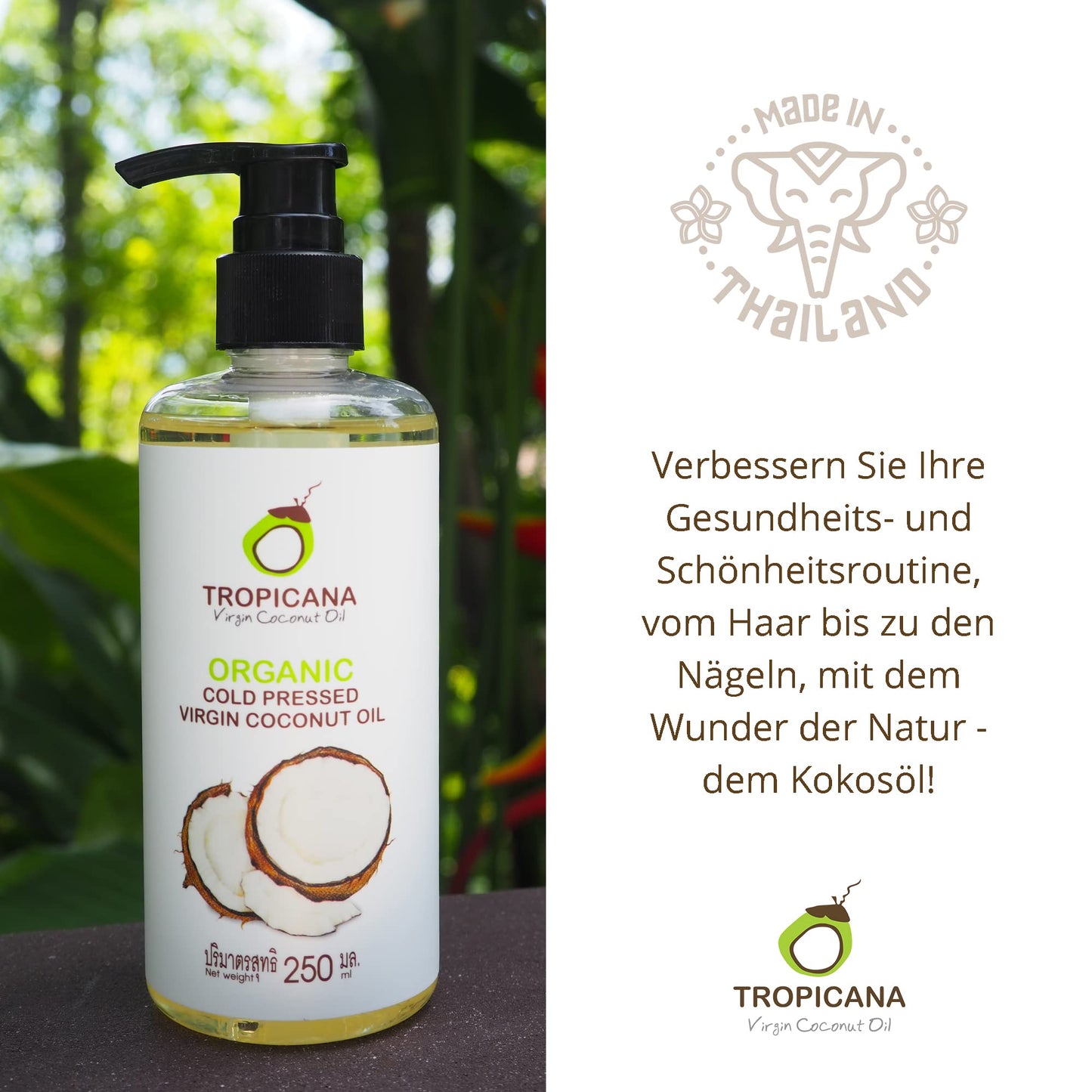 Tropicana Virgin Coconut Oil Usda Organic 8.45 Fl. Oz. Whole Kernel Cold-Pressed Coconut Oil Hexane-Free Not-Hydrogenated Great
