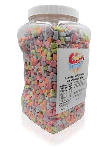 Sarah s Candy Factory Assorted Dehydrated Marshmallow Bits in Jar, 1lb PACK 1