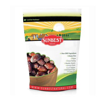 Sunbest Natural Sun-Dried Dates, Pitted 80 Oz (5 Lbs) 1 Pack - Naturally Sweet And Chewy - Vegan, Kosher Certified, Non-Gmo, No Sugar Added - Perfect Healthy Snack & Recipe Enhancer