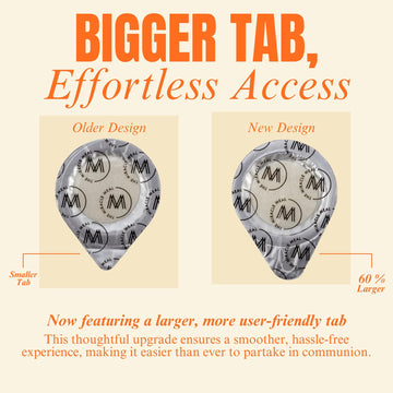 Pre-Filled Communion Cups With Larger Tab And Wafer Set - Box Of 100 - Made With Concord Grape Juice & Wafer - Made In The Usa