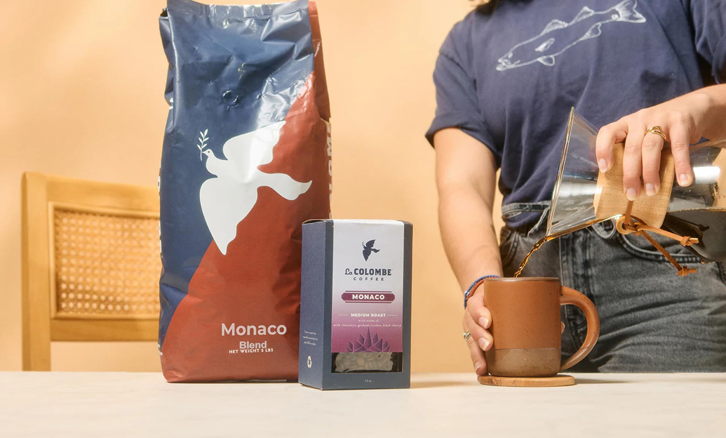 La Colombe Monaco Whole Bean Coffee, Full Bodied Medium Roast, Specialty Roasted, 12 Oz (Pack Of 4)