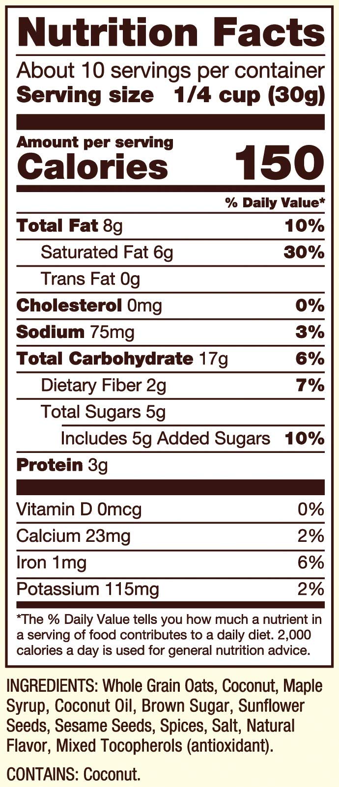 Bob’S Red Mill Coconut Spice Homestyle Granola, 11 Ounce Bag (Pack Of 1), Certified Gluten Free, Non-Gmo, Whole Grain