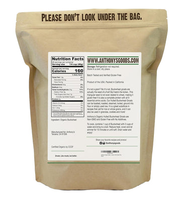 Anthony'S Organic Hulled Buckwheat Groats, 5Lb, Gluten Free, Non Gmo