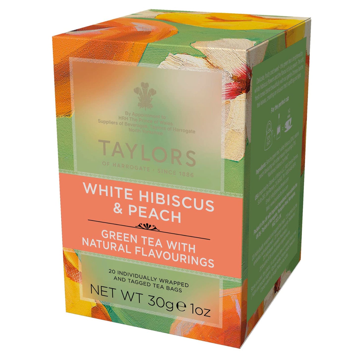 Taylors Of Harrogate White Hibiscus & Peach Green Tea, 20 Teabags