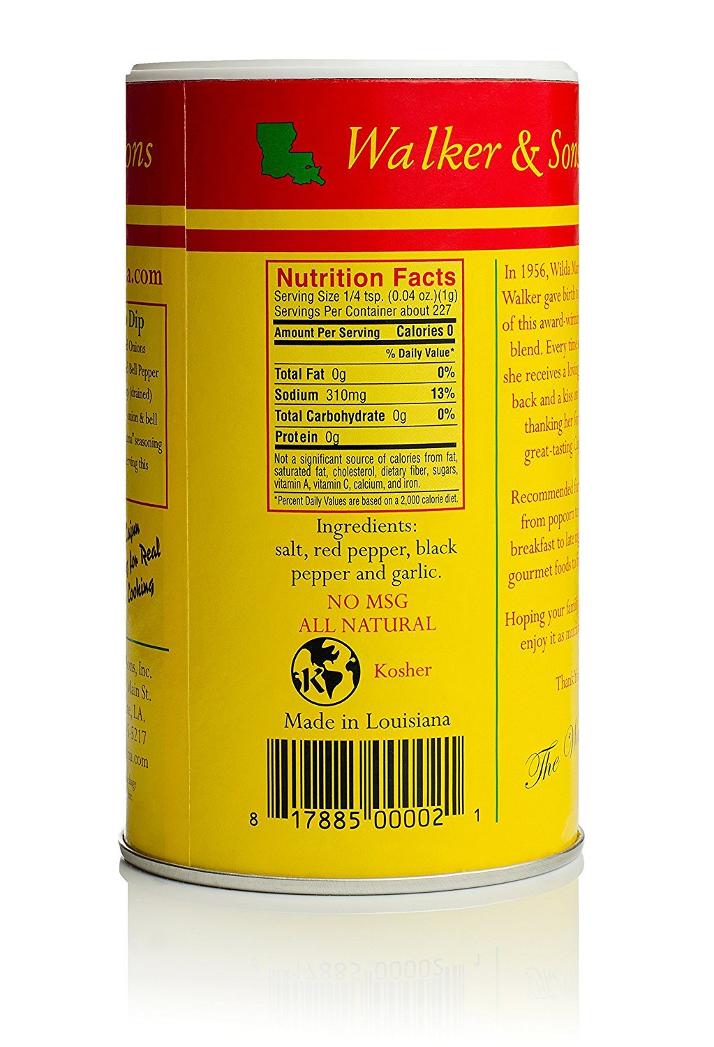 Slap Ya Mama Cajun Seasoning from Louisiana, Original Blend, No MSG and Kosher, 8 Ounce Can, Pack of 6