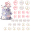 31 PcS Mini colorful Balls cake Topper DIY cake Insert Topper Artificial Dried Flowers cake Decorations for Wedding Anniversary
