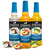 Syruvia Sugar Free Coconut, Peach and Pineapple Syrup Fruit Mix Favorites Variety Pack - 25.4 oz - Perfect for Cocktails, Desser