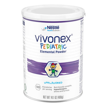 Vivonex Pediatric Elemental Powder For Kids Age 1 to 13 - Unflavored Amino Acid-Based Nutritionally Complete Hypoallergenic Form