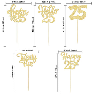 30Pcs 25Th Birthday Cupcake Toppers Twenty Five Legal 25Th Cupcake Picks Cheers To 25 Years Old Cake Decorations For 25Th Birthd