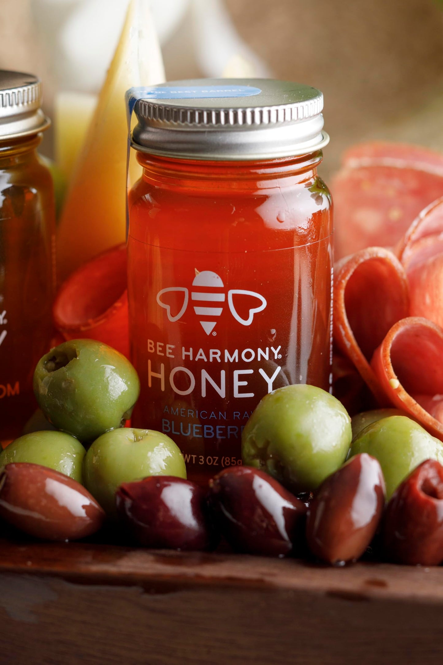 Bee Harmony Rare Varietals Honey Flight, Mini Honey Gift Set, 4 Jars, 3 Oz Each, Premium, Raw (Acacia, Buckwheat, Blueberry Blos