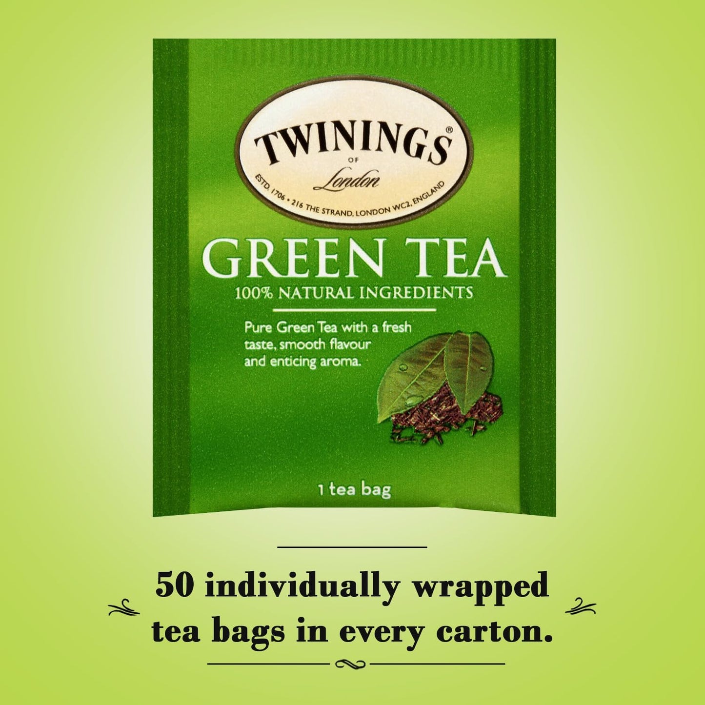 Twinings Tea All Natural, Certified Kosher Green Tea Bags 50 Count
