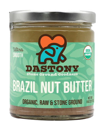 Dastony Organic Raw Brazil Nut Butter, 8 Oz | Only One Ingredient | Vegan, Paleo And Keto Friendly, Non Gmo, Gluten-Free - Pack