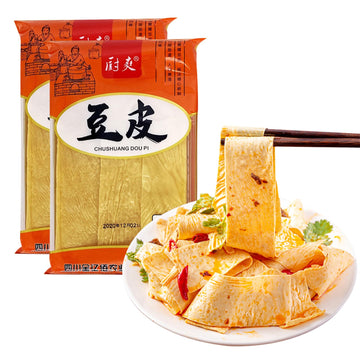 SXET Dried Tofu Skin, 2 Packs Handmade Bean Curd Sheets, Chinese Special Youdoupi, Soy Products, Vegetarian Food, Fit for Hot Po