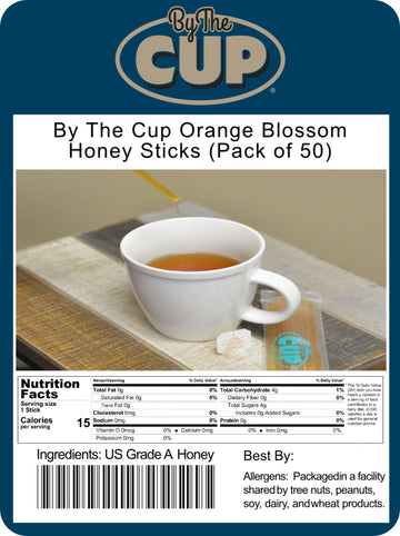 By The Cup Orange Blossom Honey Sticks (Pack Of 50)