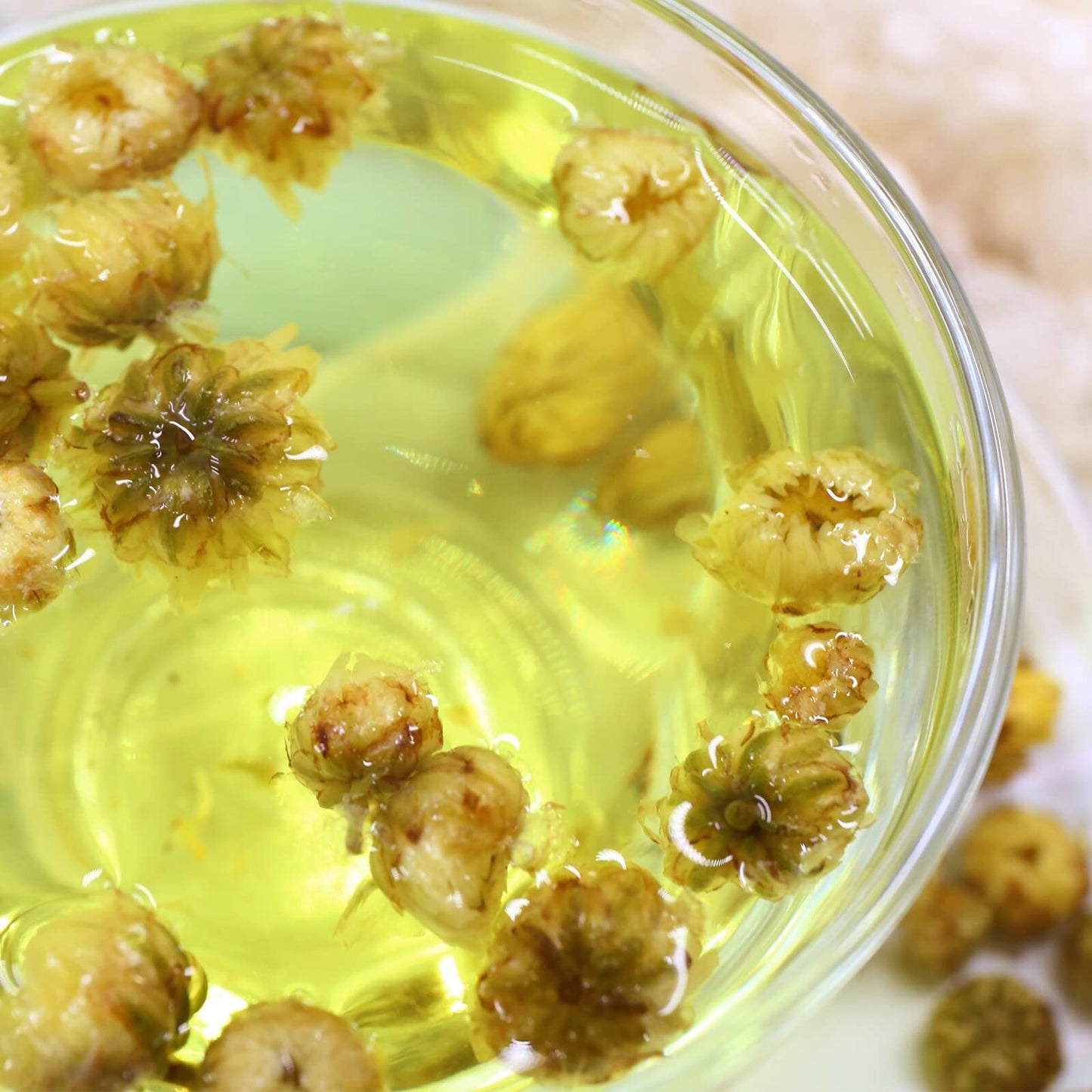 Fullchea - Top Grade Chinese Chrysanthemum Tea - 3.52Oz/100G - Enhanced Natural Dried Chrysanthemum Flower - Tai Ju Herbal Tea Loose Leaf - Non-Gmo - Caffeine-Free - Sweet & Fresh