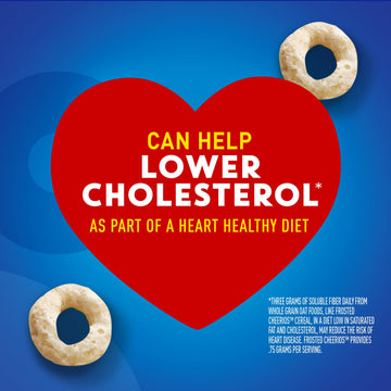 Frosted Cheerios Cereal, Limited Edition Happy Heart Shapes, Heart Healthy Cereal With Whole Grain Oats, Large Size, 13.5 Oz