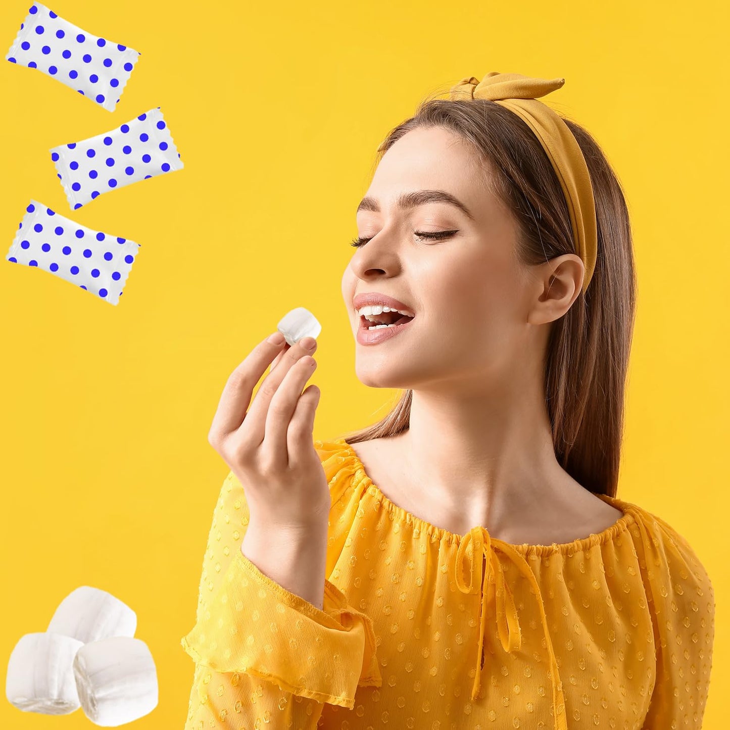 Fruidles Royal Blue Big Dots Buttermints, Mint Candies, After Dinner Mints, Butter Mint Candy, Fat-Free, Kosher Certified, Indiv