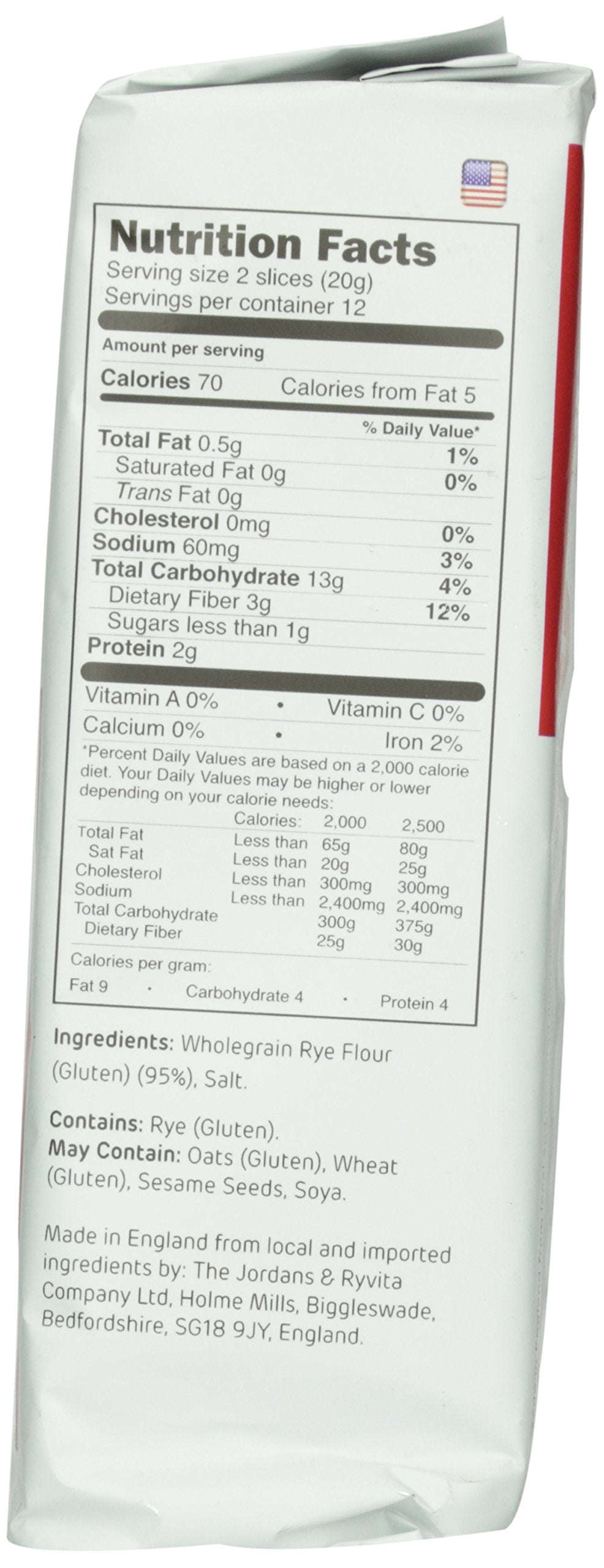 Ryvita Dark Rye Fat Free Crispbread 8.8 Oz