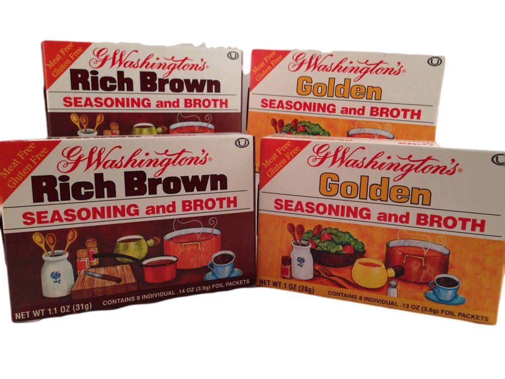G Washingtons Seasoning And Broth - 2 Golden And 2 Rich Brown Variety Pack - Meat And Gluten-Free