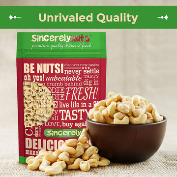 Sincerely Nuts - Raw Cashews Whole and Unsalted | Healthy Snack, Source of Protein | Keto and Paleo Friendly Gourmet Quality Veg
