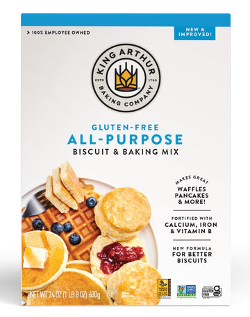 King Arthur, Gluten Free All-Purpose Biscuit & Baking Mix, Gluten Free, Non-GMO Project Verified, Certified Kosher, 24 Ounces, P