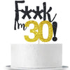 30 Birthday Cake Topper Black Glitter Funny 30Th Birthday Party Cake Decor Hello 30/Cheers To 30 Years/30 & Fabulous/Talk Thirty